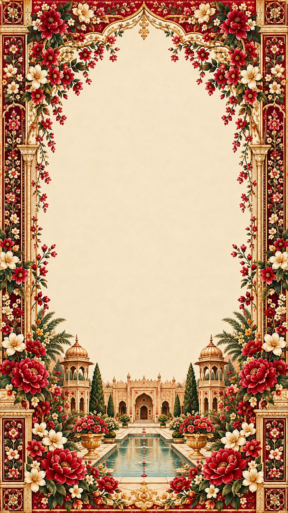Ajrak wedding invitation on a phone