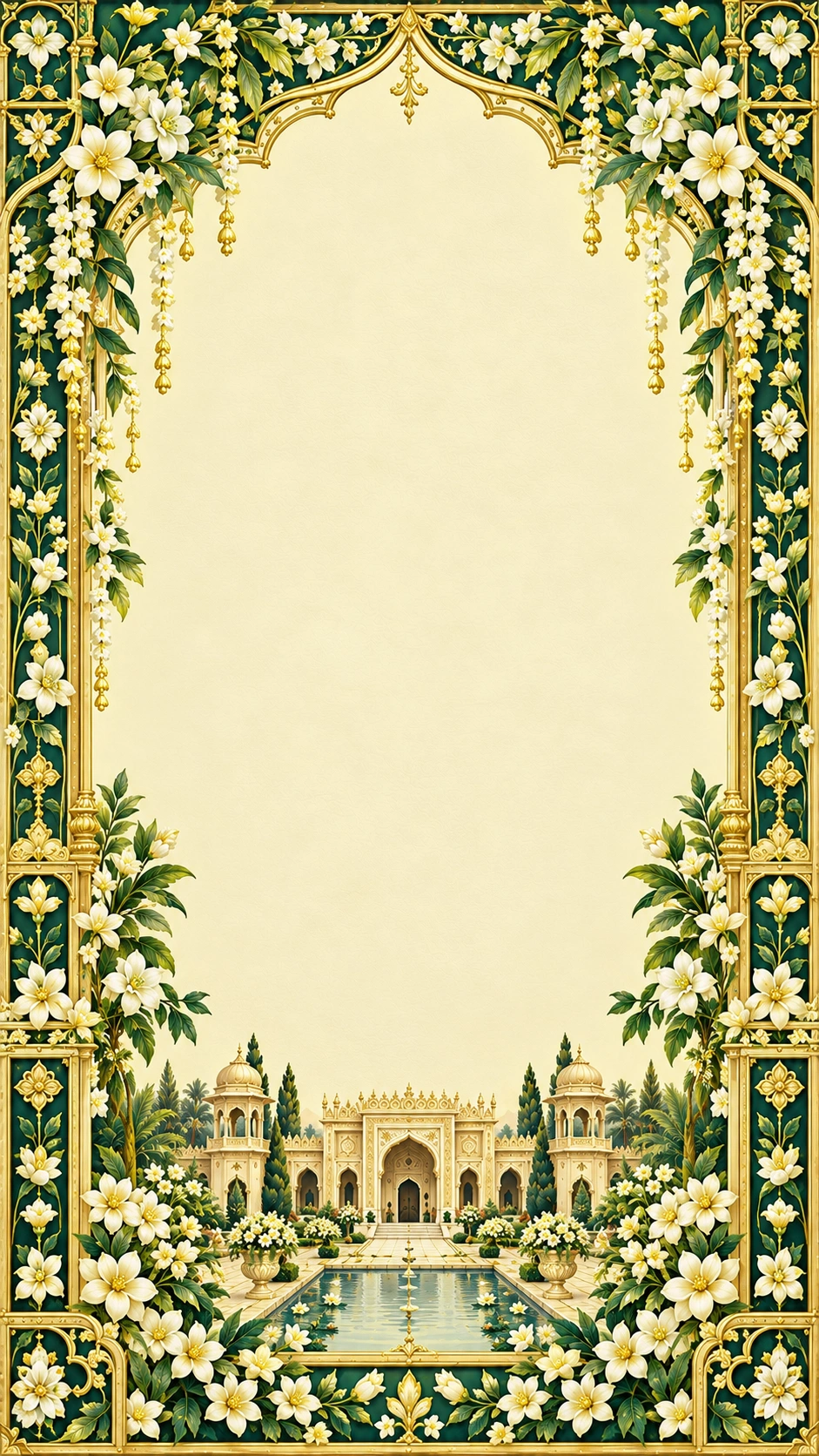 Amber wedding invitation on a phone
