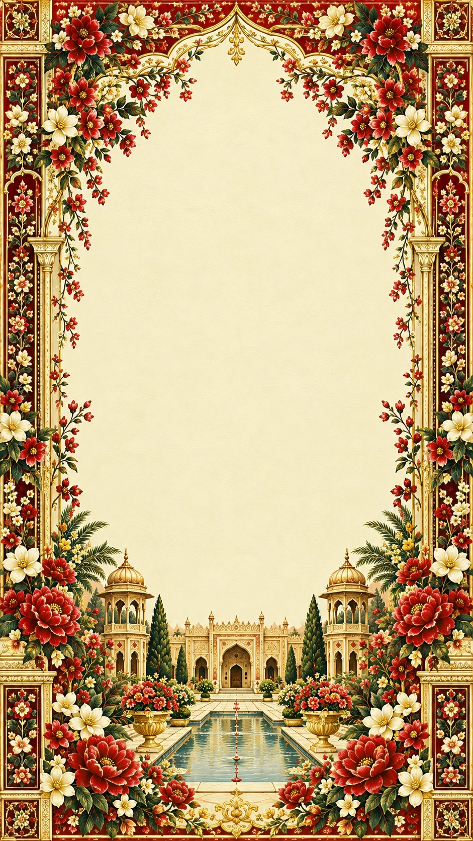 Haveli wedding invitation on a phone